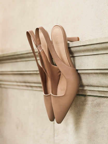 Presley Mocha Faux Leather Court Heels