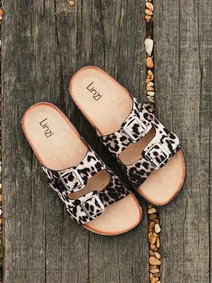Drift Leopard Print Slider Sandals