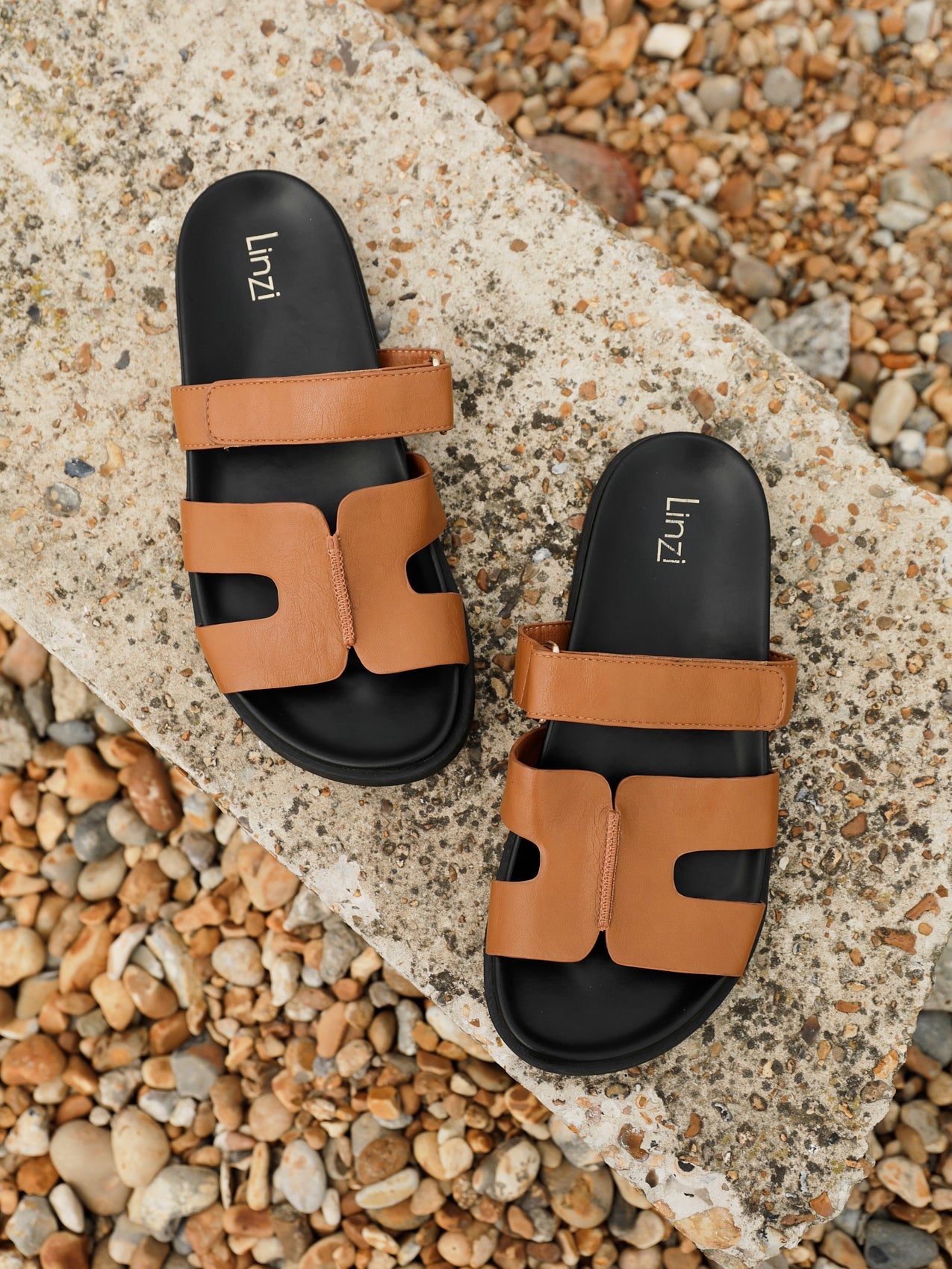 Emmy Tan Faux Leather Sandals