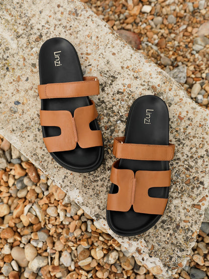 Emmy Tan Faux Leather Sandals