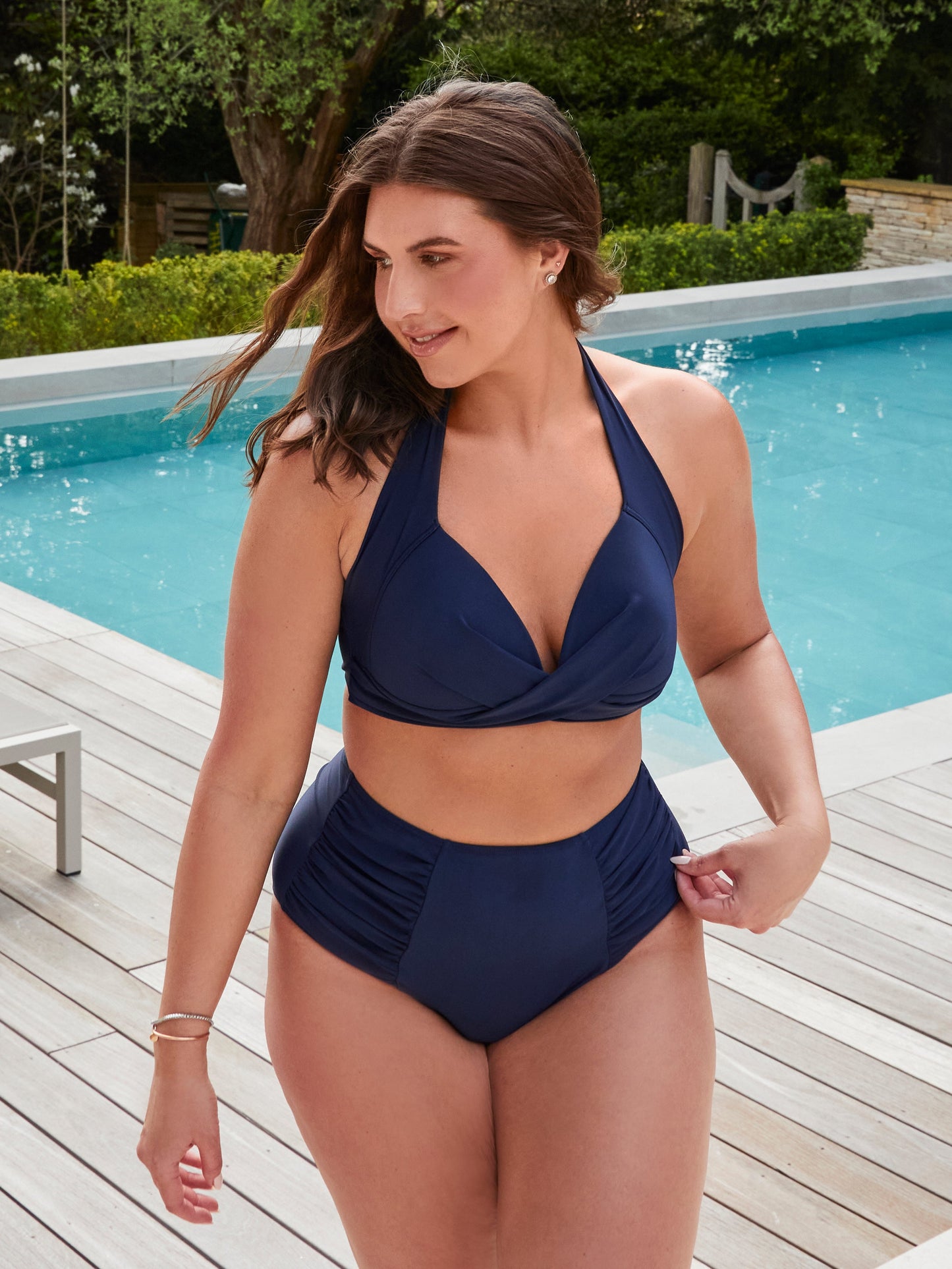 Amalfi Navy High Waisted Tummy Control Bikini