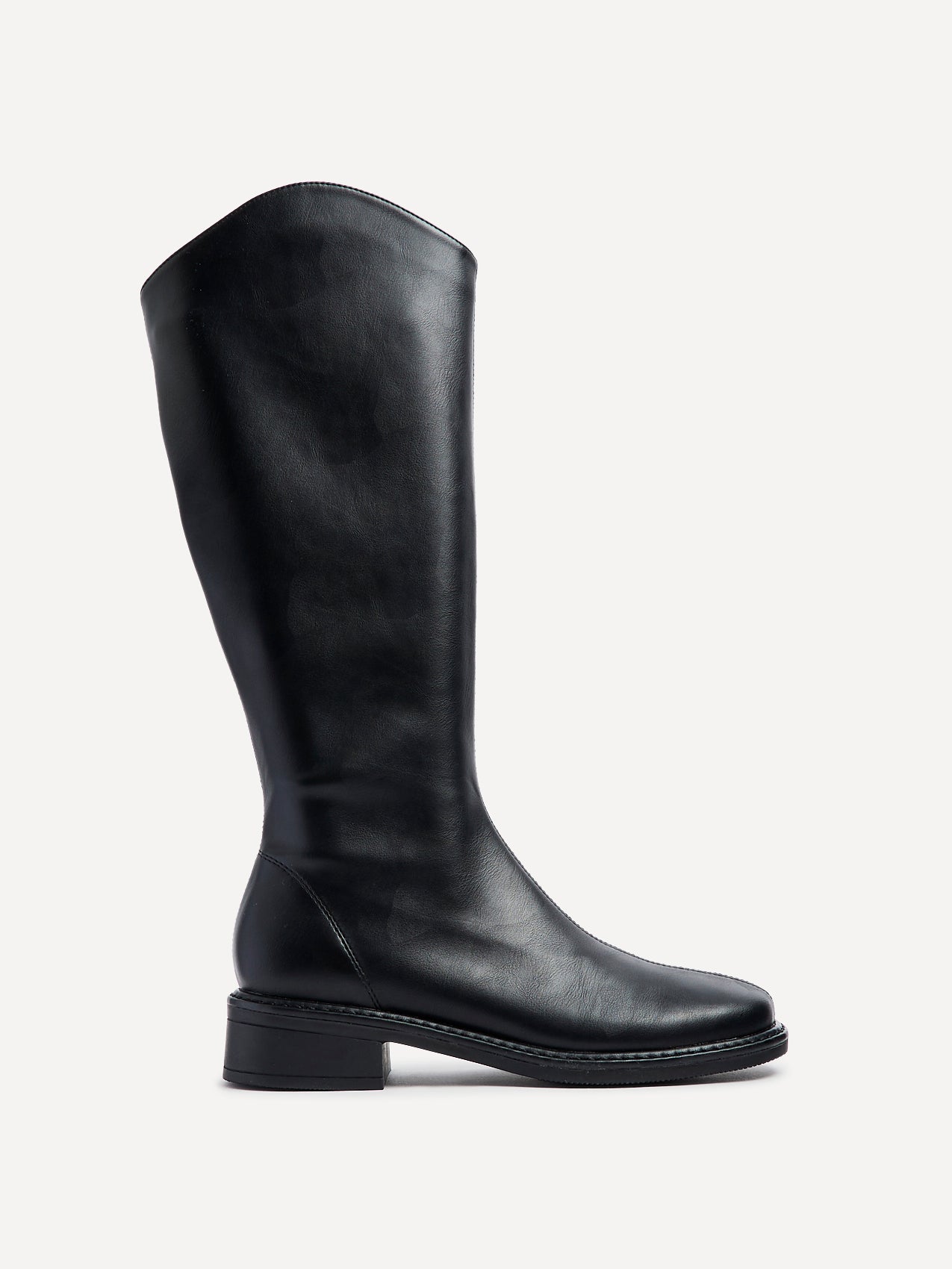Nadine Black Faux Leather Long Boots