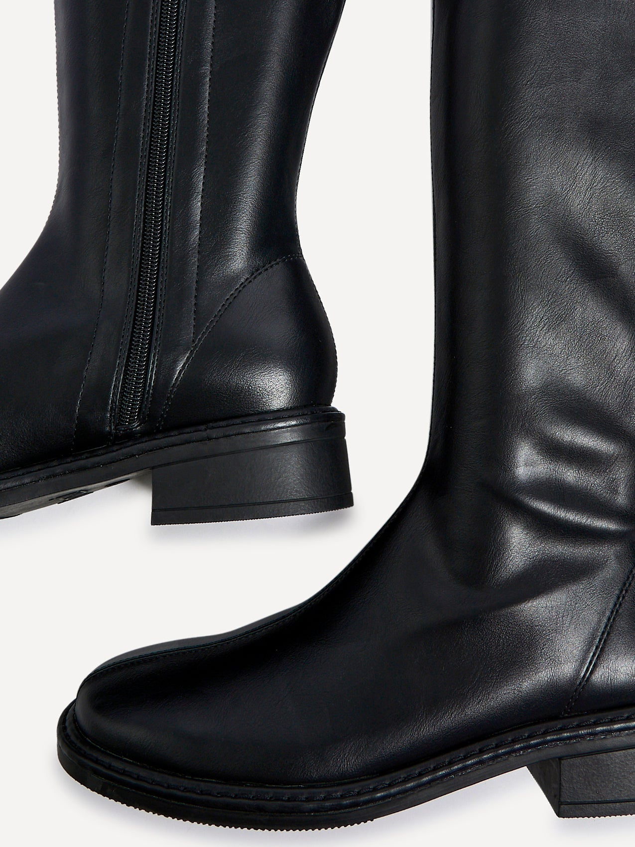 Nadine Black Faux Leather Long Boots