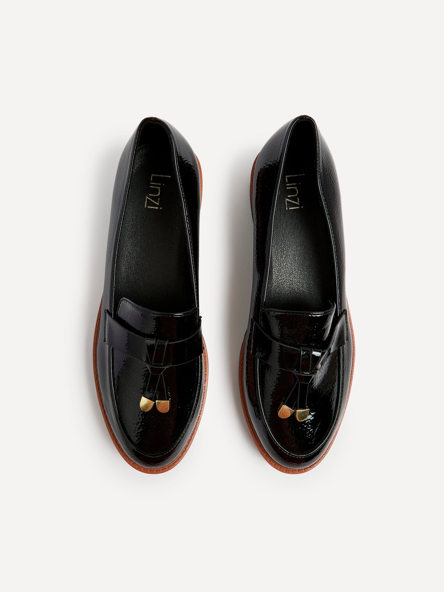 Nancy Black Patent Faux Leather Loafers