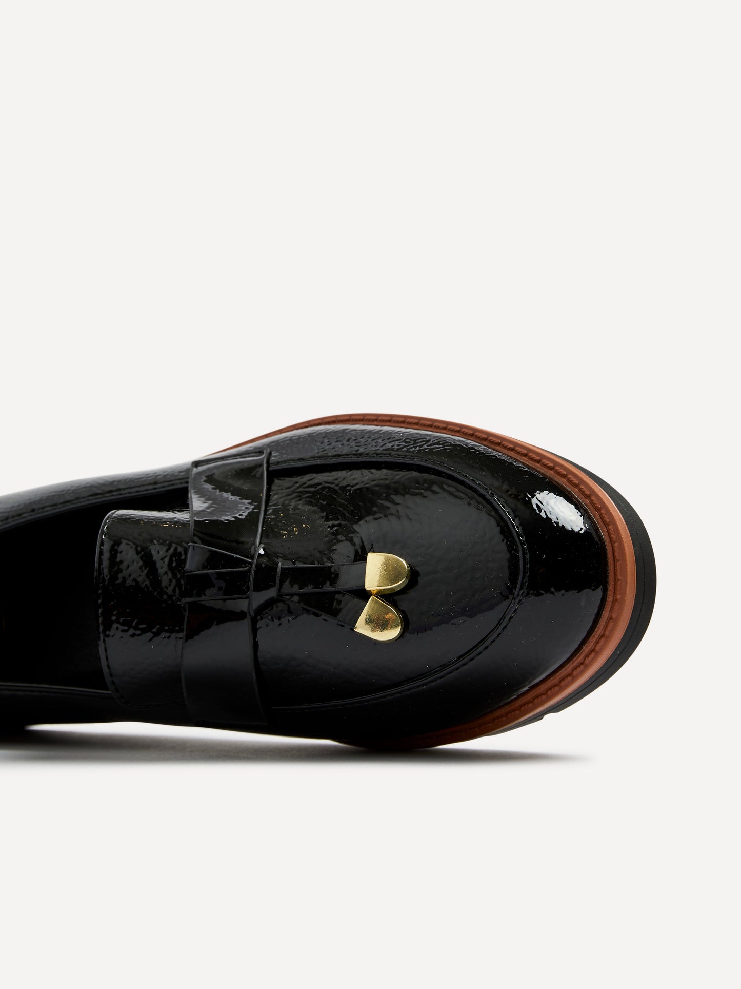Nancy Black Patent Faux Leather Loafers