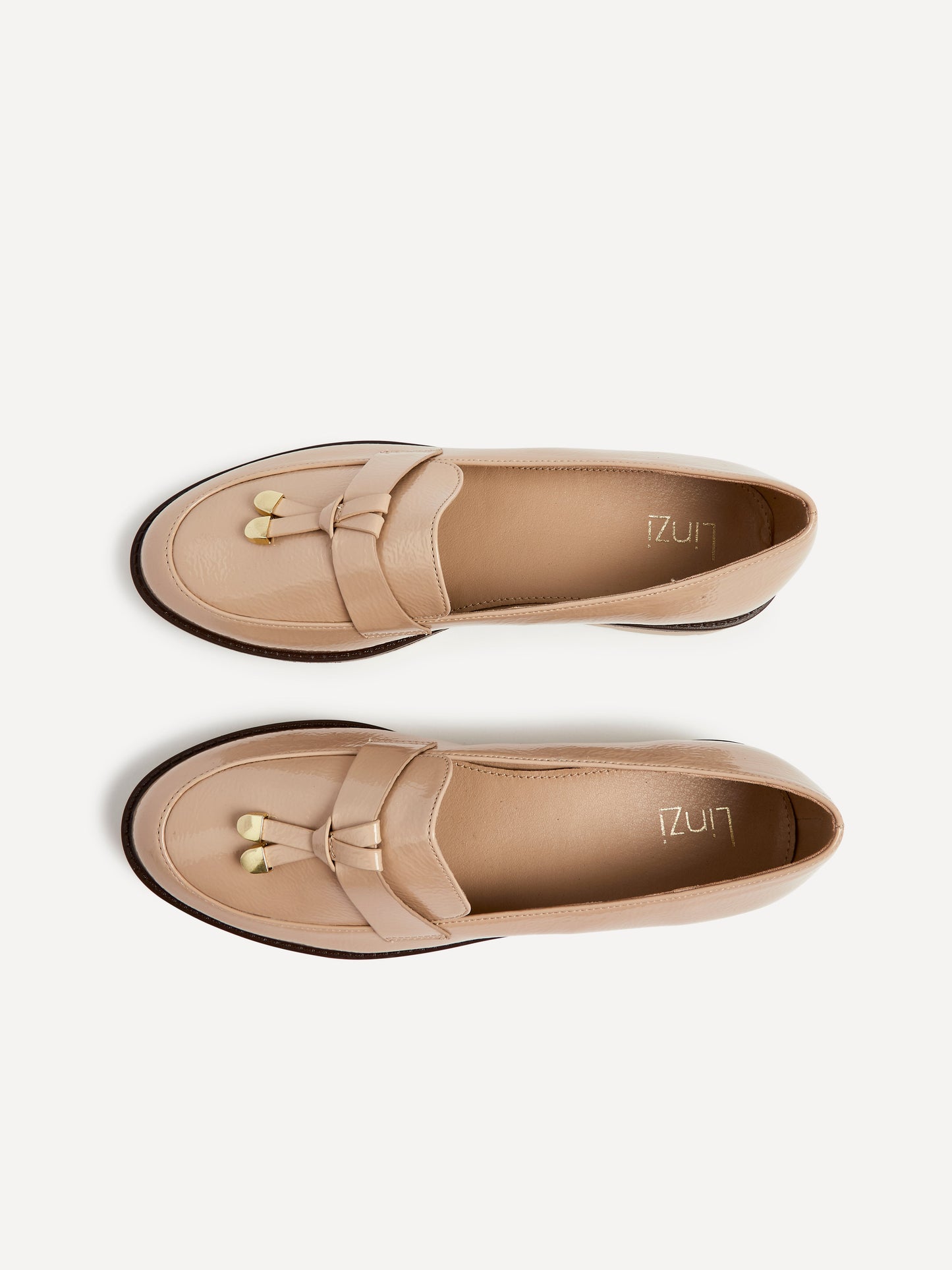 Nancy Mocha Patent Faux Leather Loafers