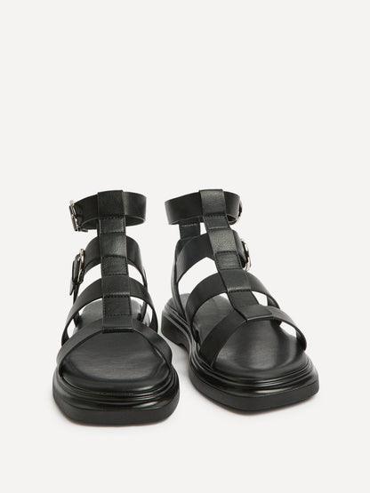 Naya Black Gladiator Style Sandals
