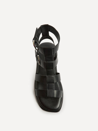 Naya Black Gladiator Style Sandals