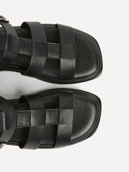 Naya Black Gladiator Style Sandals