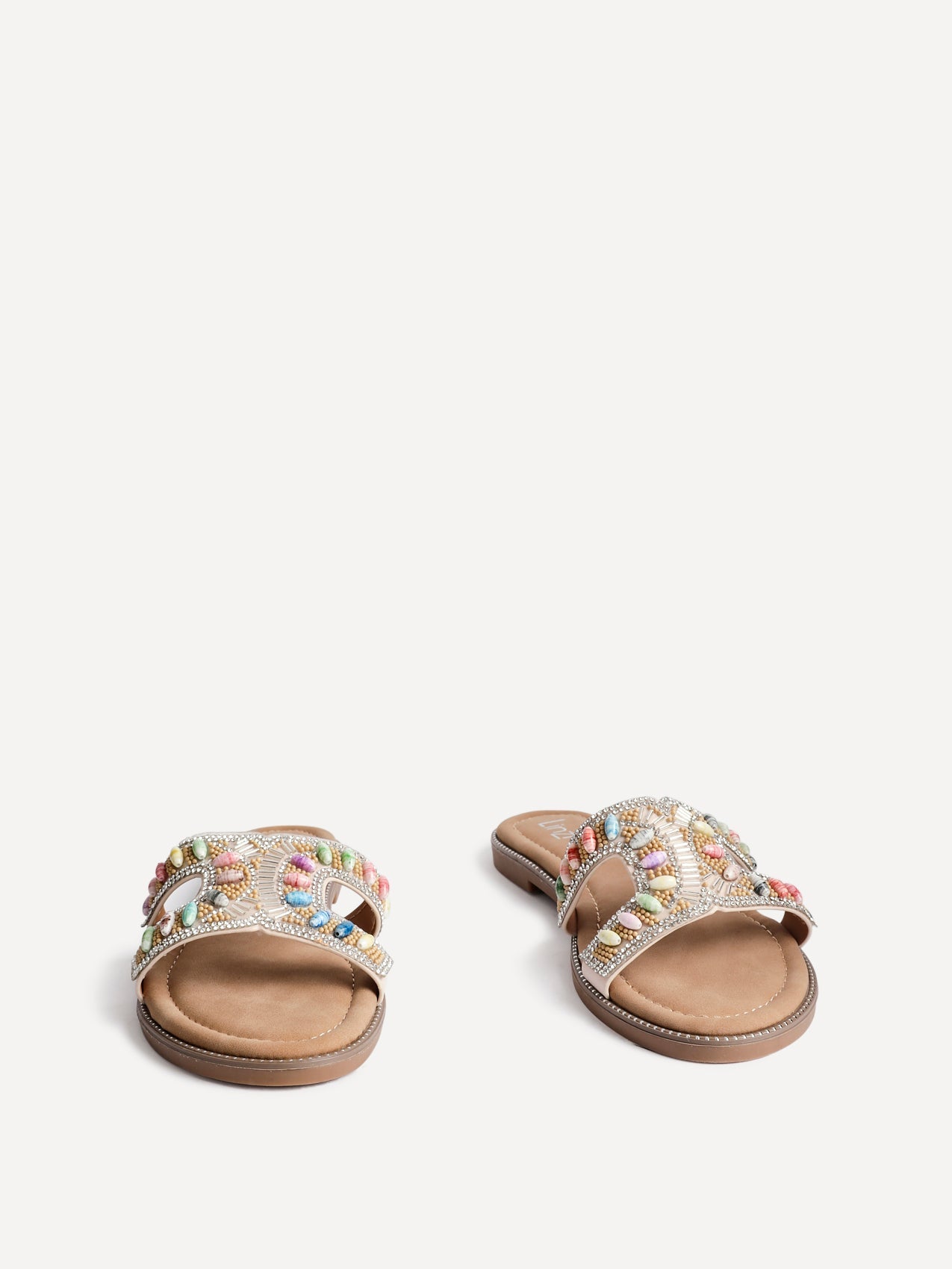 Nerissa Diamante Beaded Flat Sandals