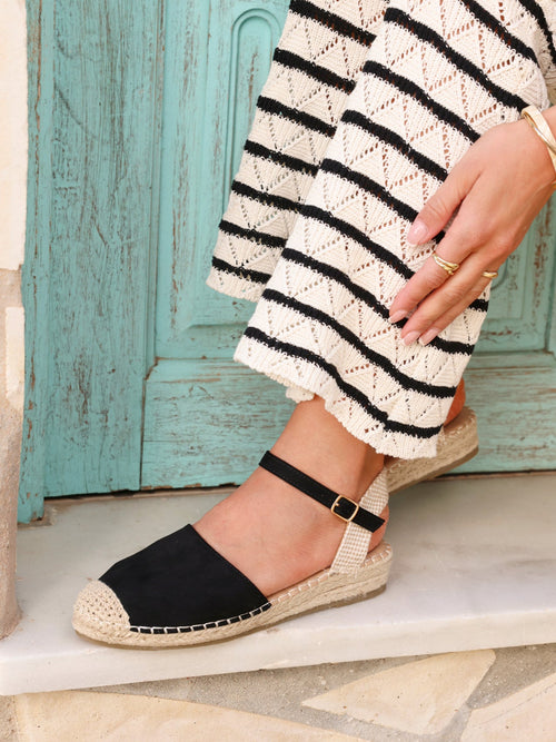 Neroli Black Closed Toe Espadrille Sandals