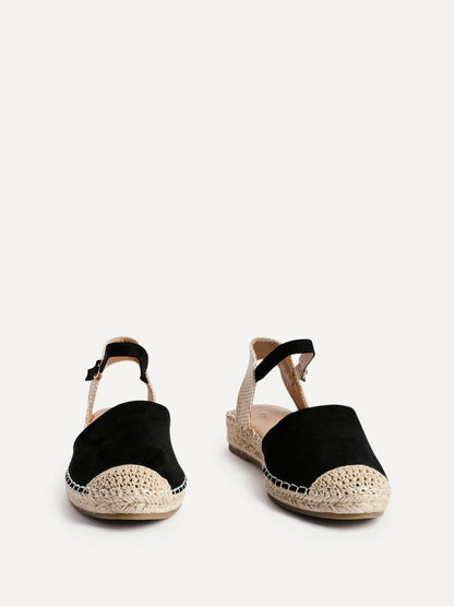 Neroli Black Closed Toe Espadrille Sandals