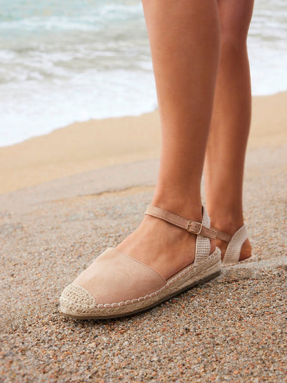 Neroli Taupe Closed Toe Espadrille Sandals