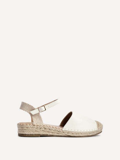 Neroli White Closed Toe Espadrille Sandals
