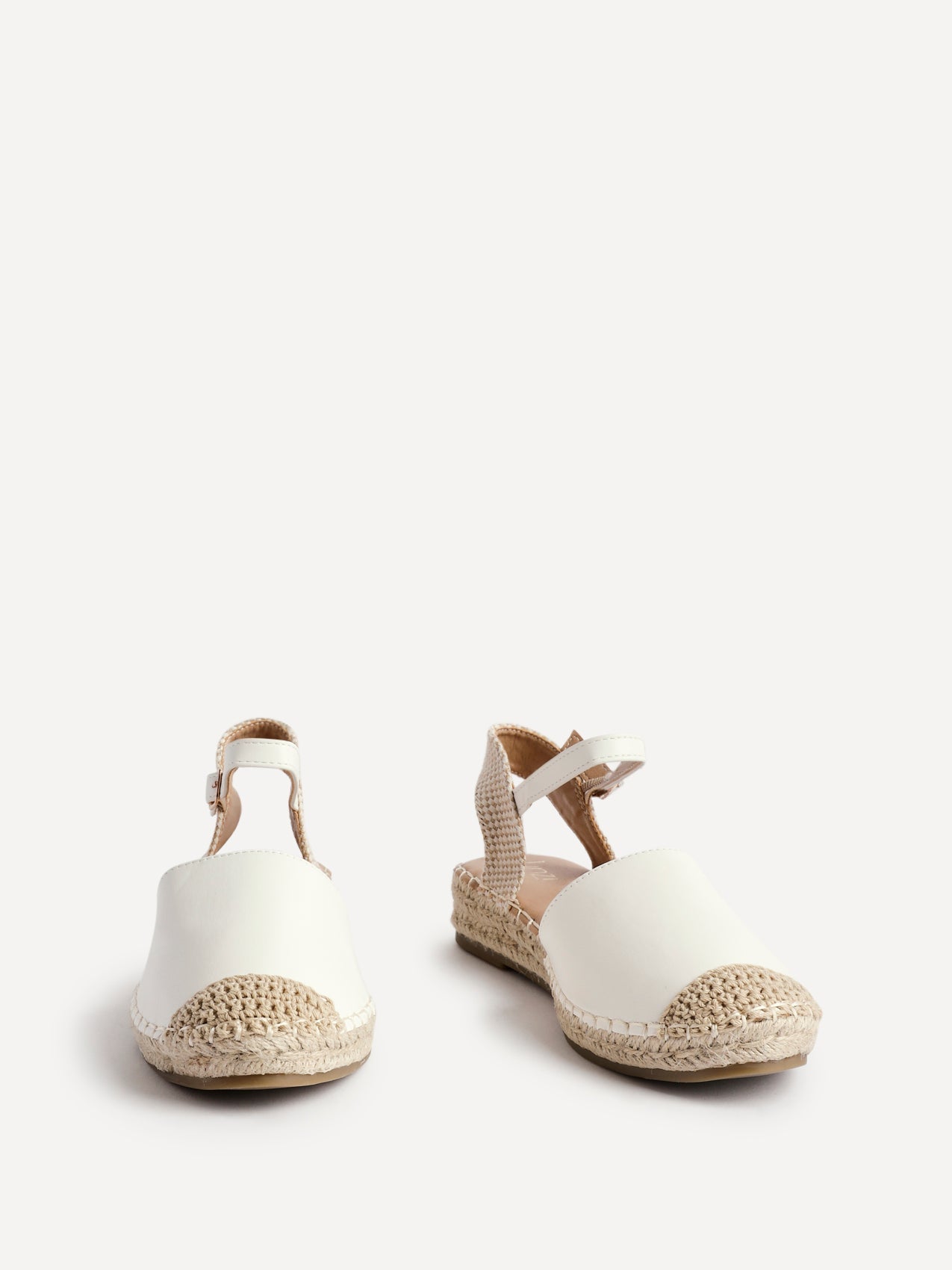 Neroli White Closed Toe Espadrille Sandals