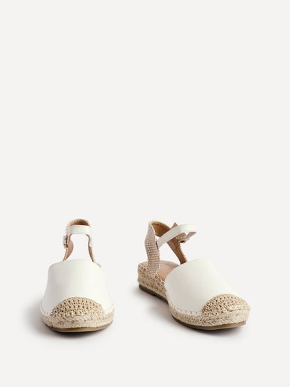 Neroli White Closed Toe Espadrille Sandals