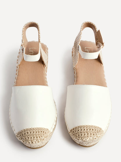 Neroli White Closed Toe Espadrille Sandals