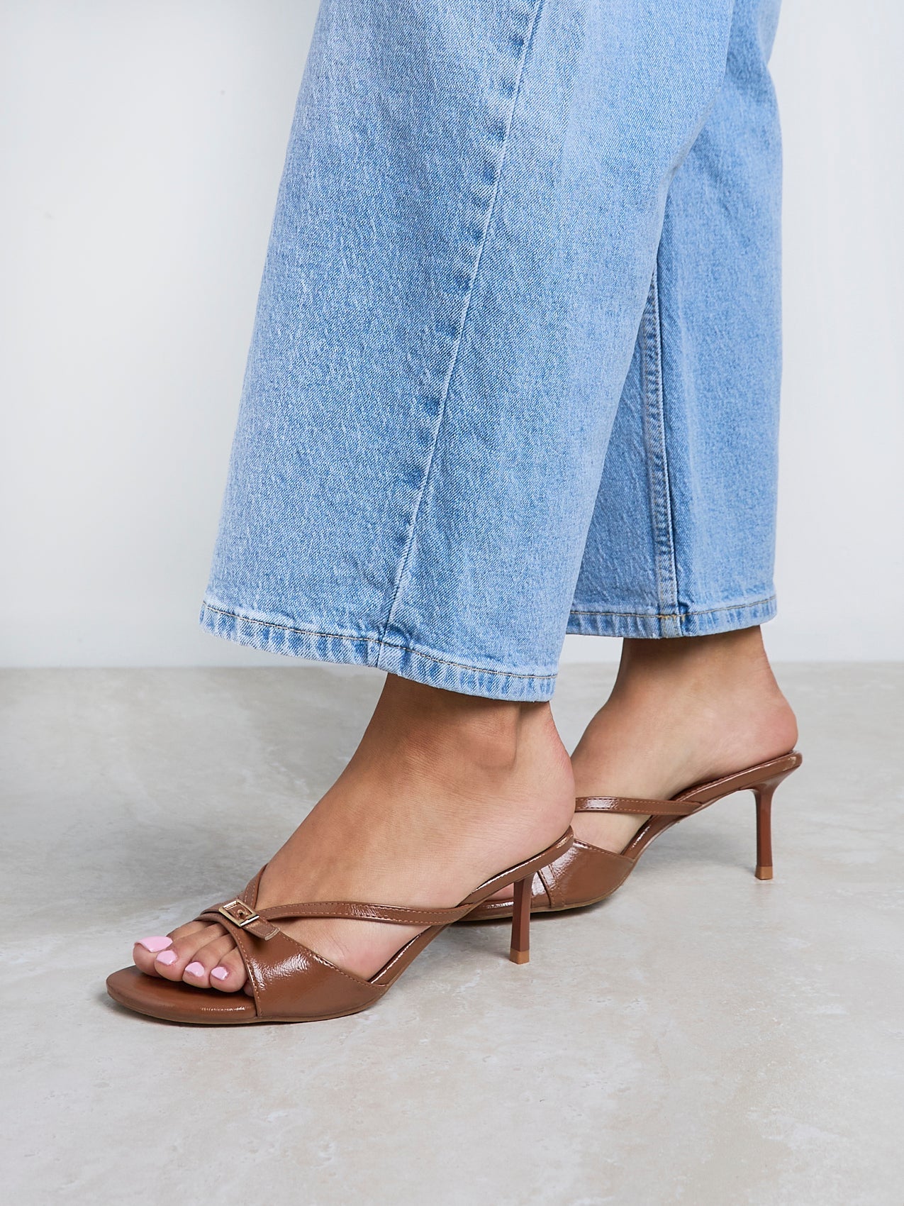 News Tan Mule Heels