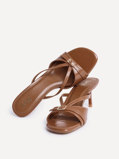 News Tan Mule Heels