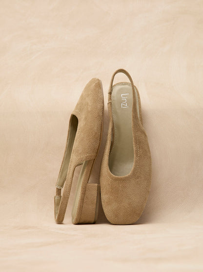 Glide Nude Faux Suede Mary Jane Heels