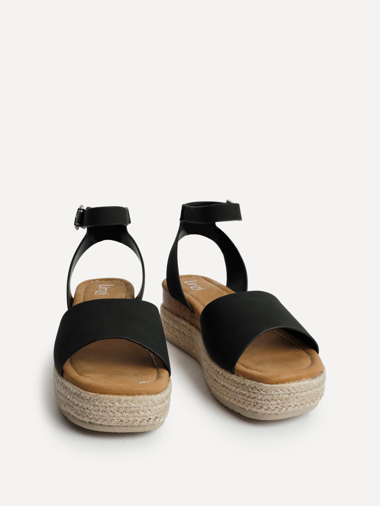 Nirvana Black Nubuck Flatform Sandals