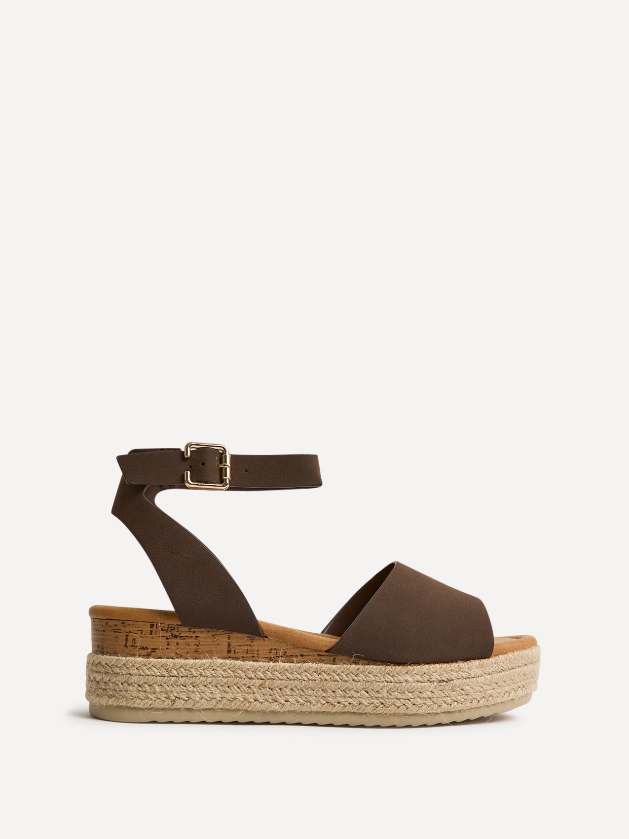 Nirvana Brown Nubuck Flatform Sandals