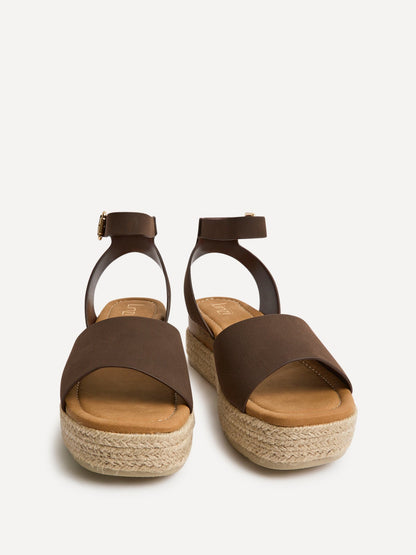 Nirvana Brown Nubuck Flatform Sandals