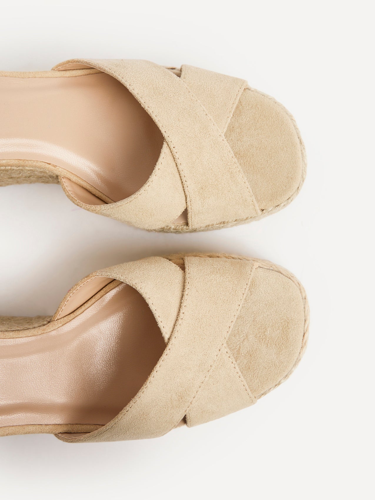 Noah Nude Crossover Wedge Sandals