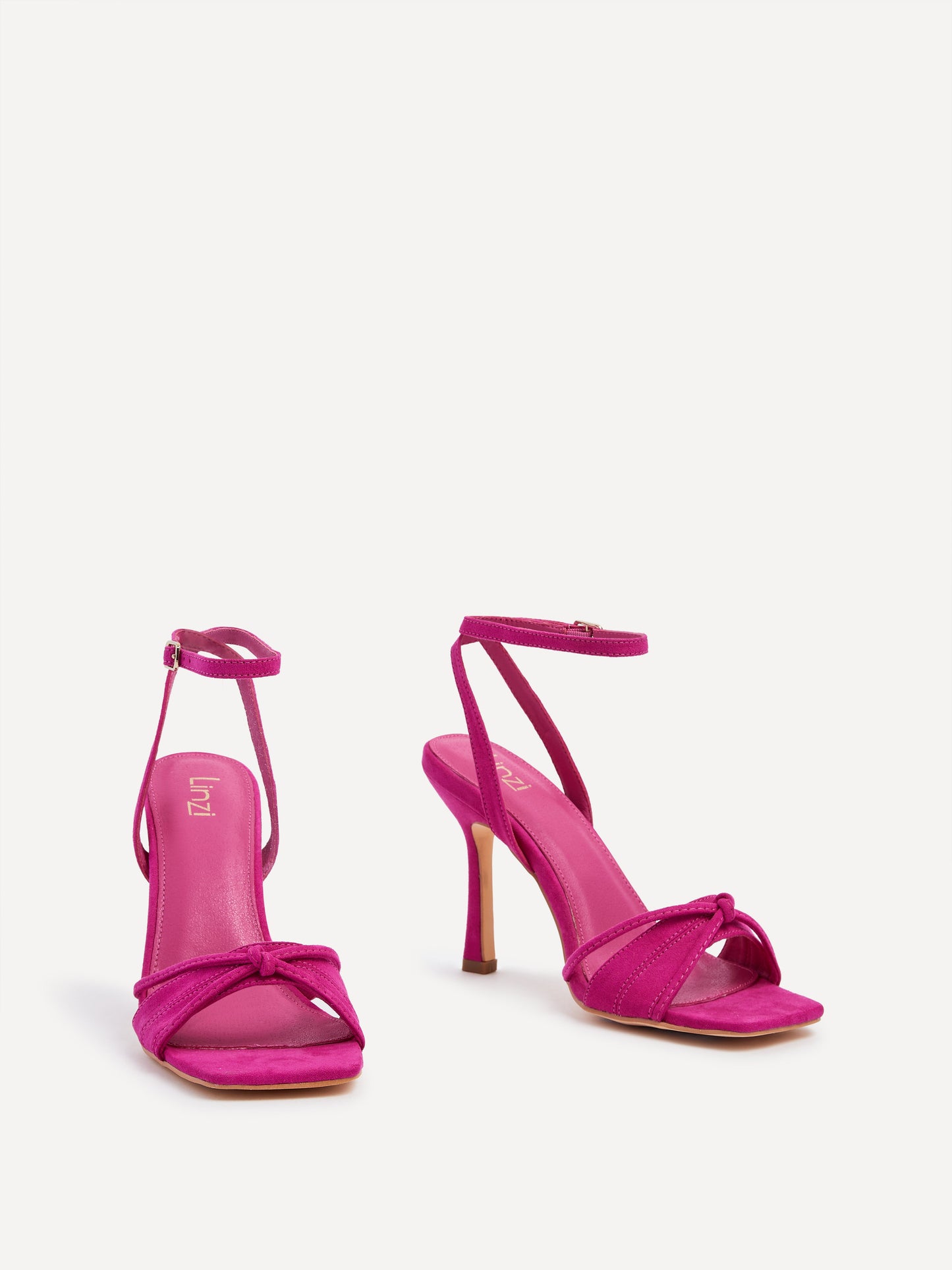 Nola Fuchsia Faux Suede Knotted Heels