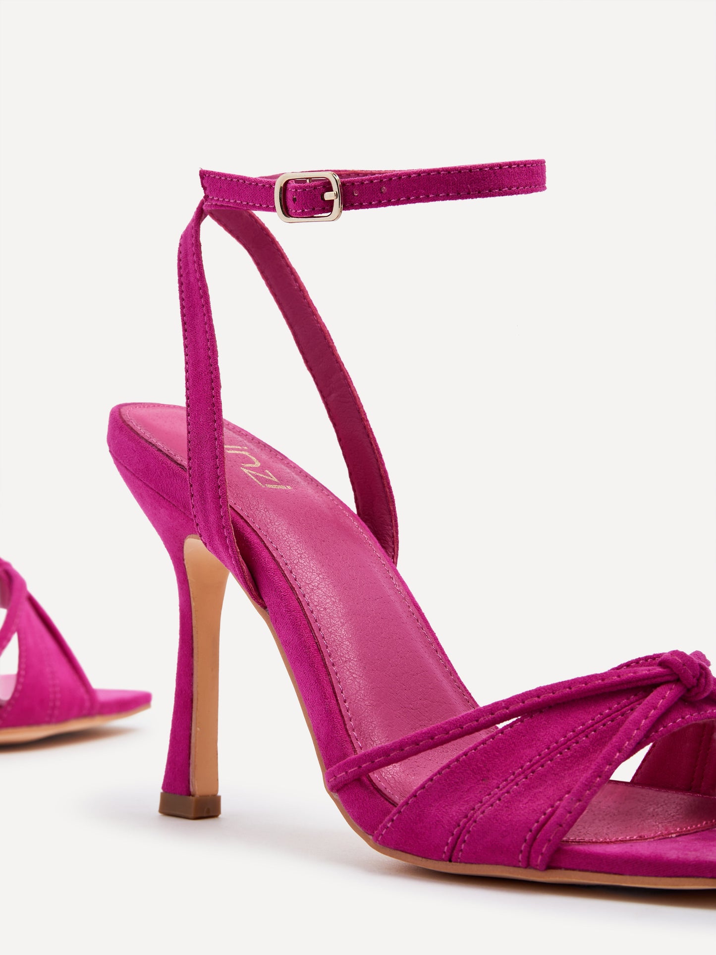 Nola Fuchsia Faux Suede Knotted Heels