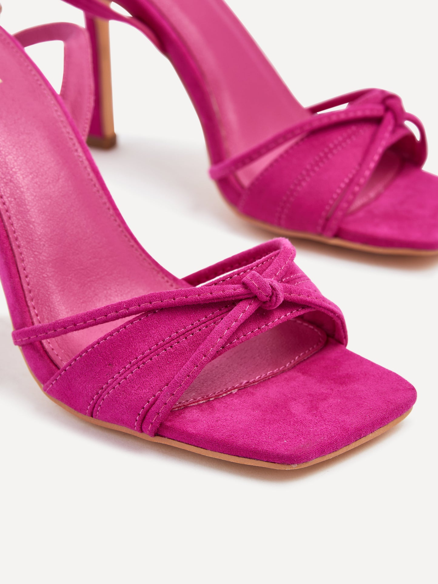 Nola Fuchsia Faux Suede Knotted Heels