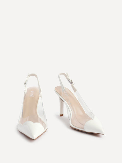 Nolita White Perspex Court Heels