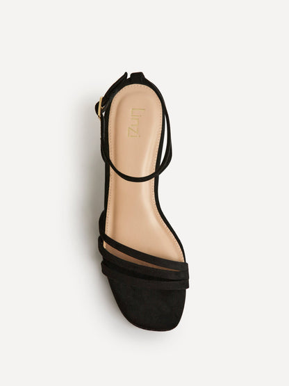 Noma Black Strappy Wedge Sandal