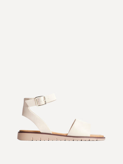 Nora Nude Faux Leather Flat Sandals