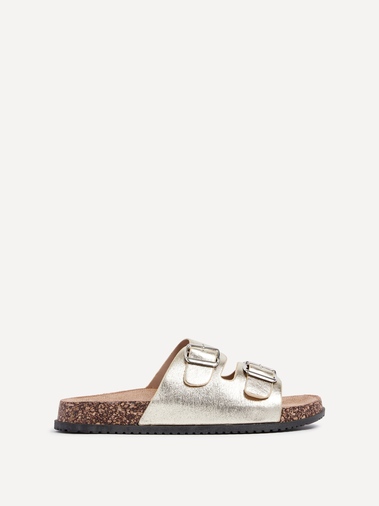 Northcote Gold Double Buckle Sandals