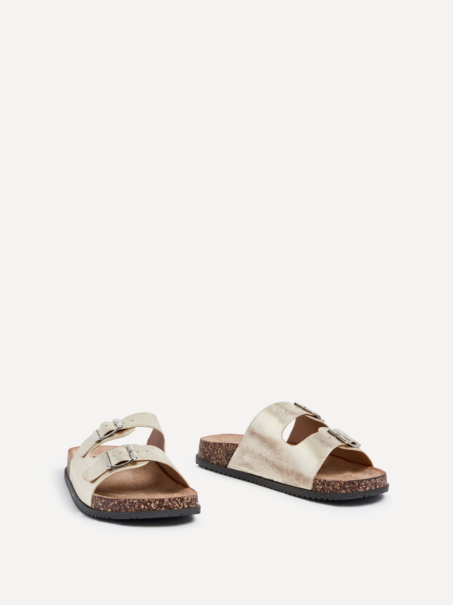 Northcote Gold Double Buckle Sandals