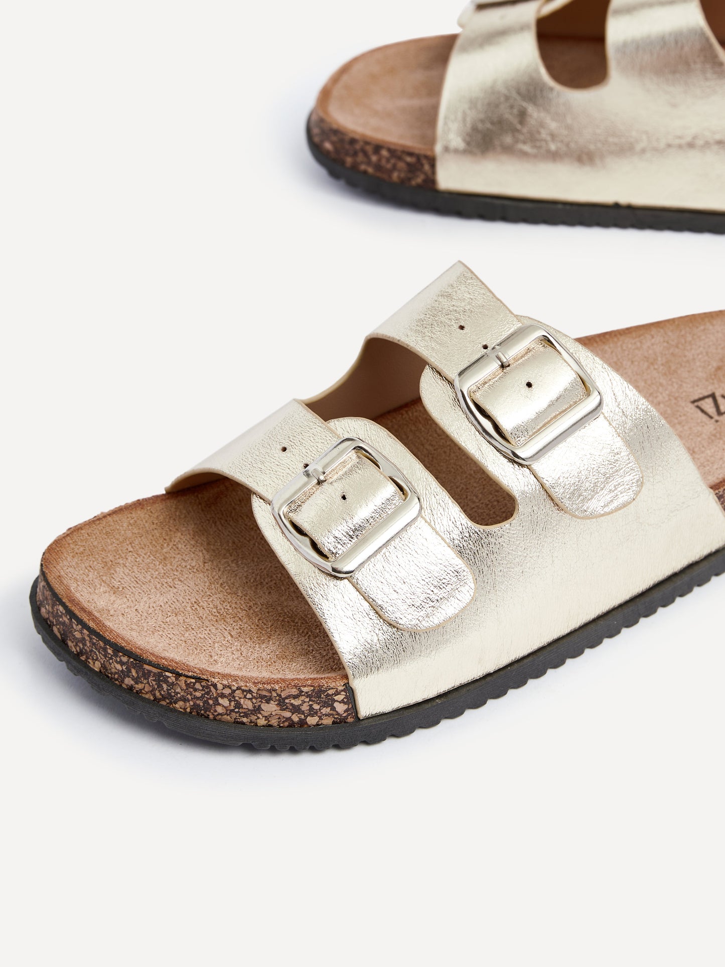 Northcote Gold Double Buckle Sandals