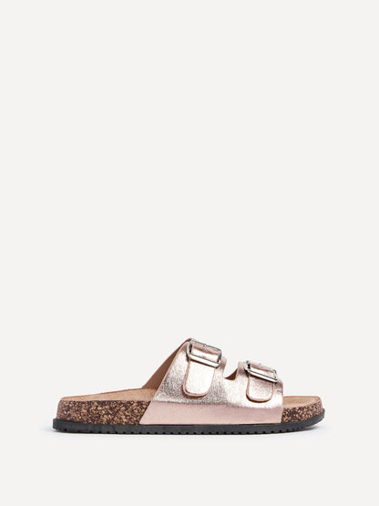 Northcote Rose Gold Double Buckle Sandals