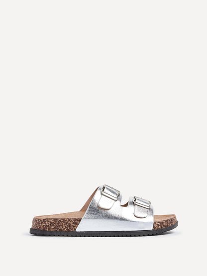 Northcote Silver Double Buckle Sandals