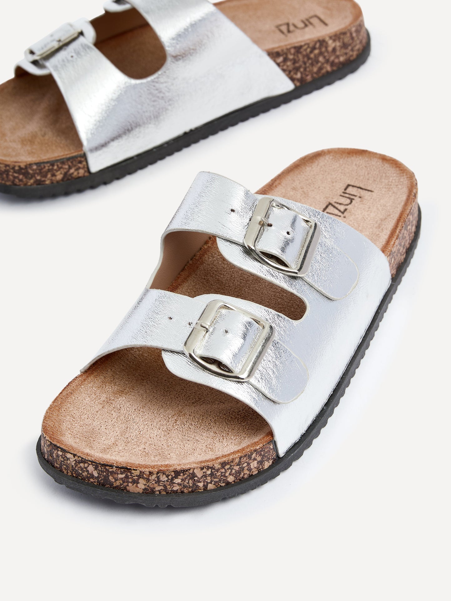 Northcote Silver Double Buckle Sandals