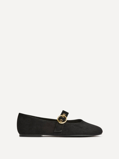 Nova Wide Fit Black Mary Jane Flats