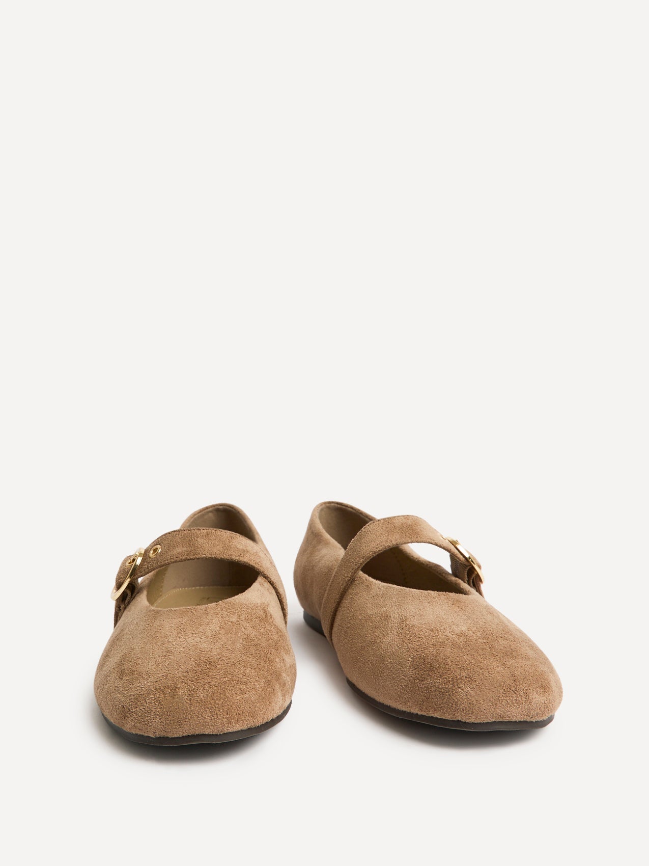 Nova Wide Fit Taupe Mary Jane Flats