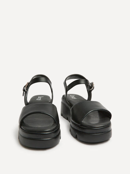 Nyla Black Platform Cleated Sandals
