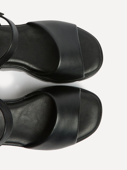 Nyla Black Platform Cleated Sandals