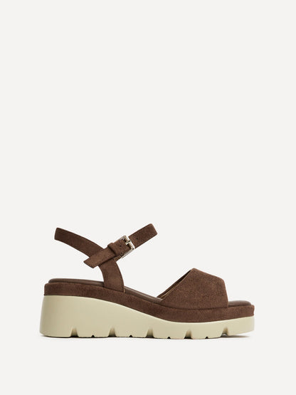 Nyla Brown Platform Cleated Sandals