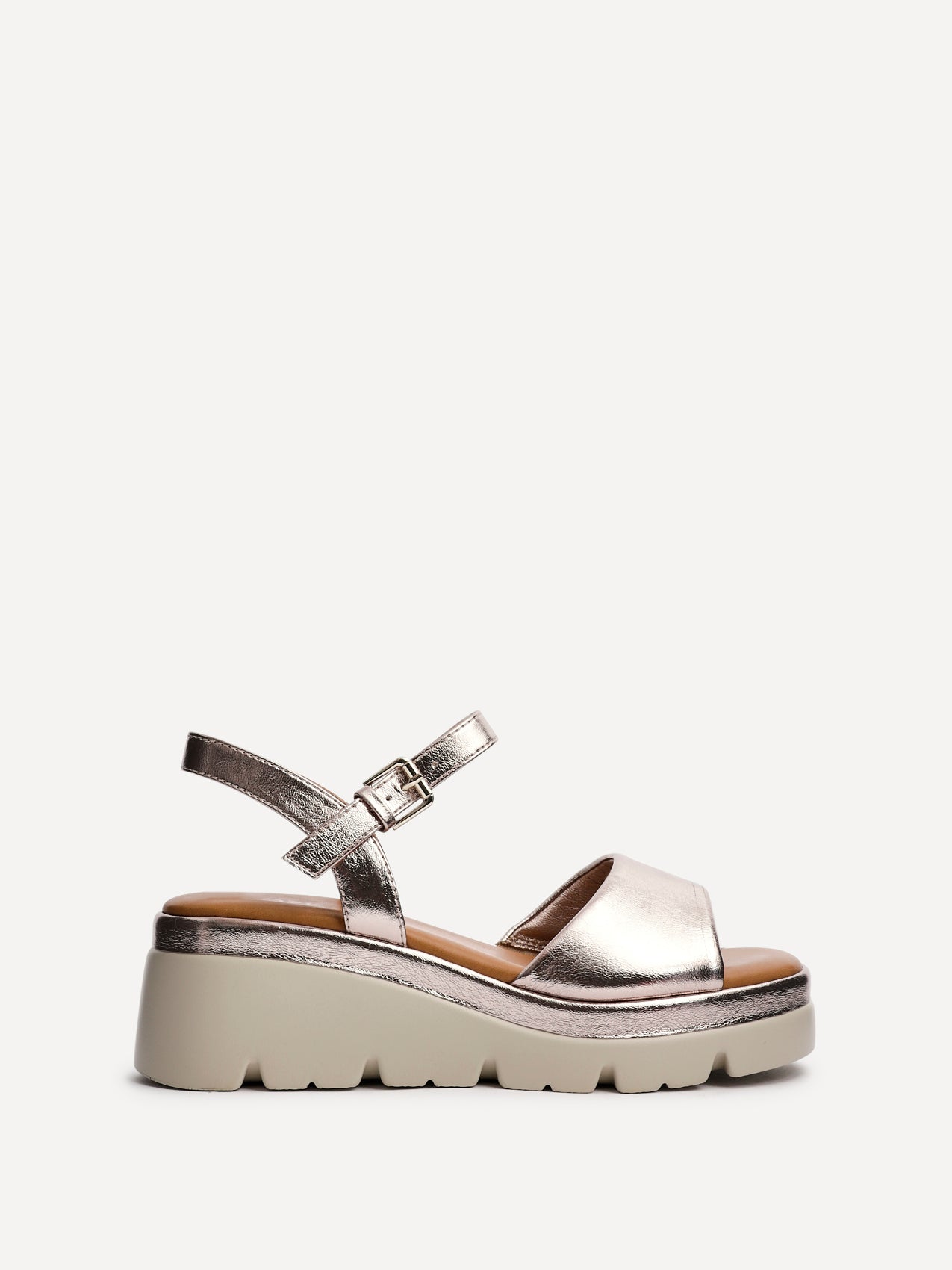 Nyla Rose Gold Platform Cleated Sandals