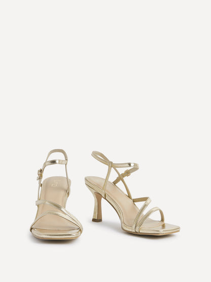 Nicole Gold Strappy Heels