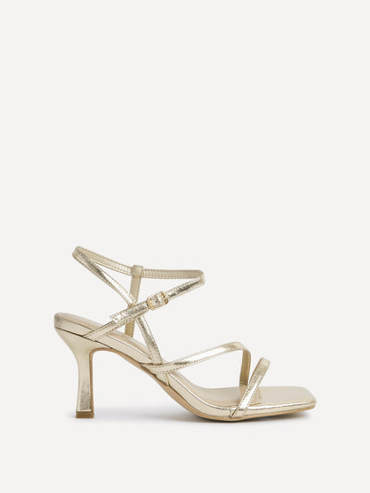 Nicole Gold Strappy Heels