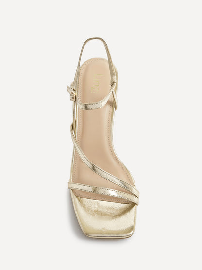 Nicole Gold Strappy Heels