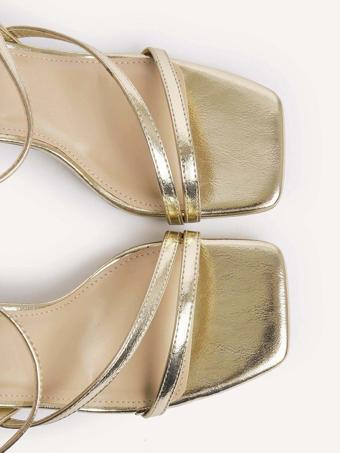 Nicole Gold Strappy Heels